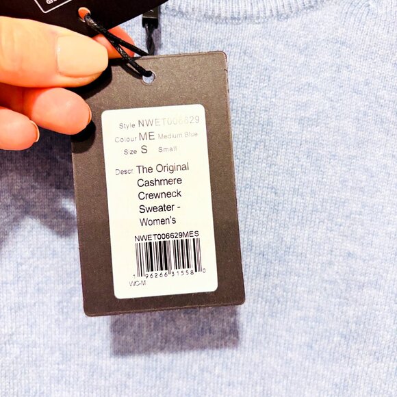 NAADAM Blue Cashmere Knit Sweater Women | Soft Luxury Minimalist Pull | Small * - Picture 7 of 8